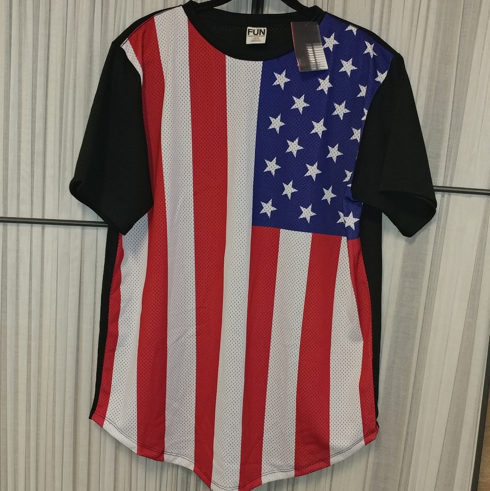 FUN Men American Flag T-Shirt